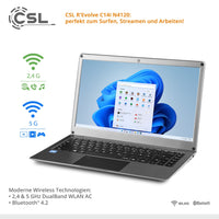 Notebook CSL R'Evolve C14i v2 Windows 11 Pro | Intel Quad-Core N4120 | 4GB RAM | 64GB eMMC