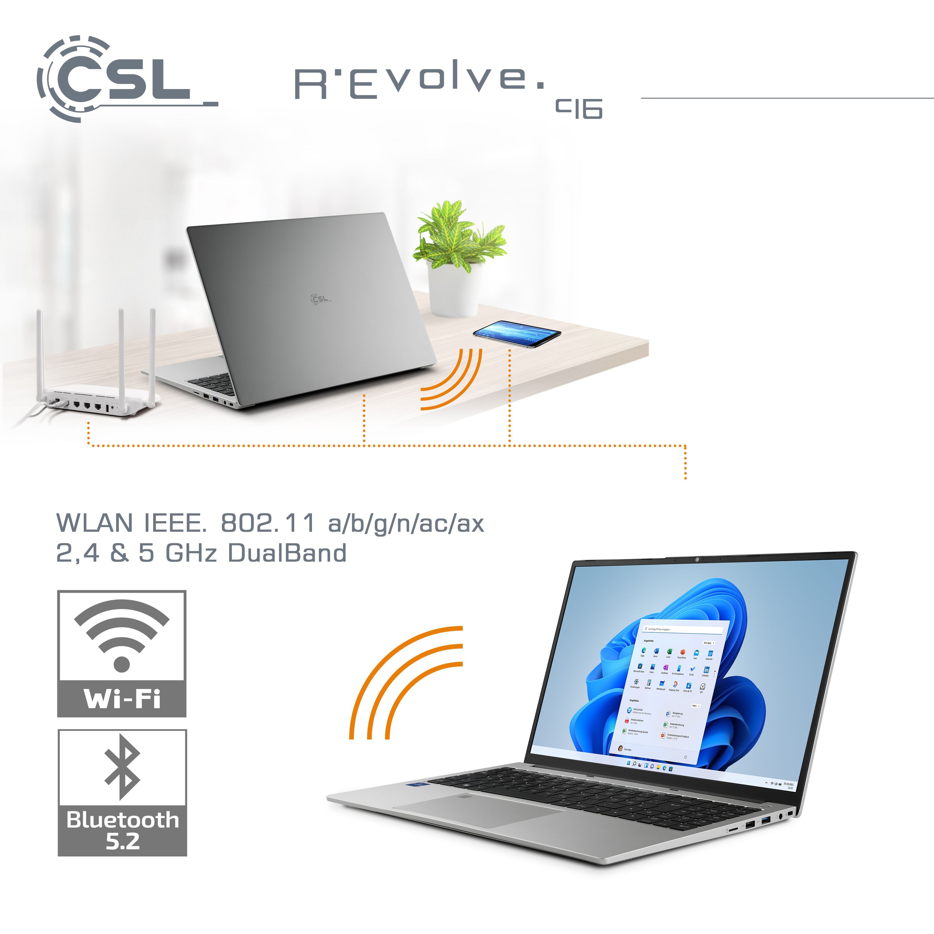 Notebook CSL R'Evolve C16 | Windows 11 Home | Intel Core i5 1235U | 16GB RAM | 1000GB SSD
