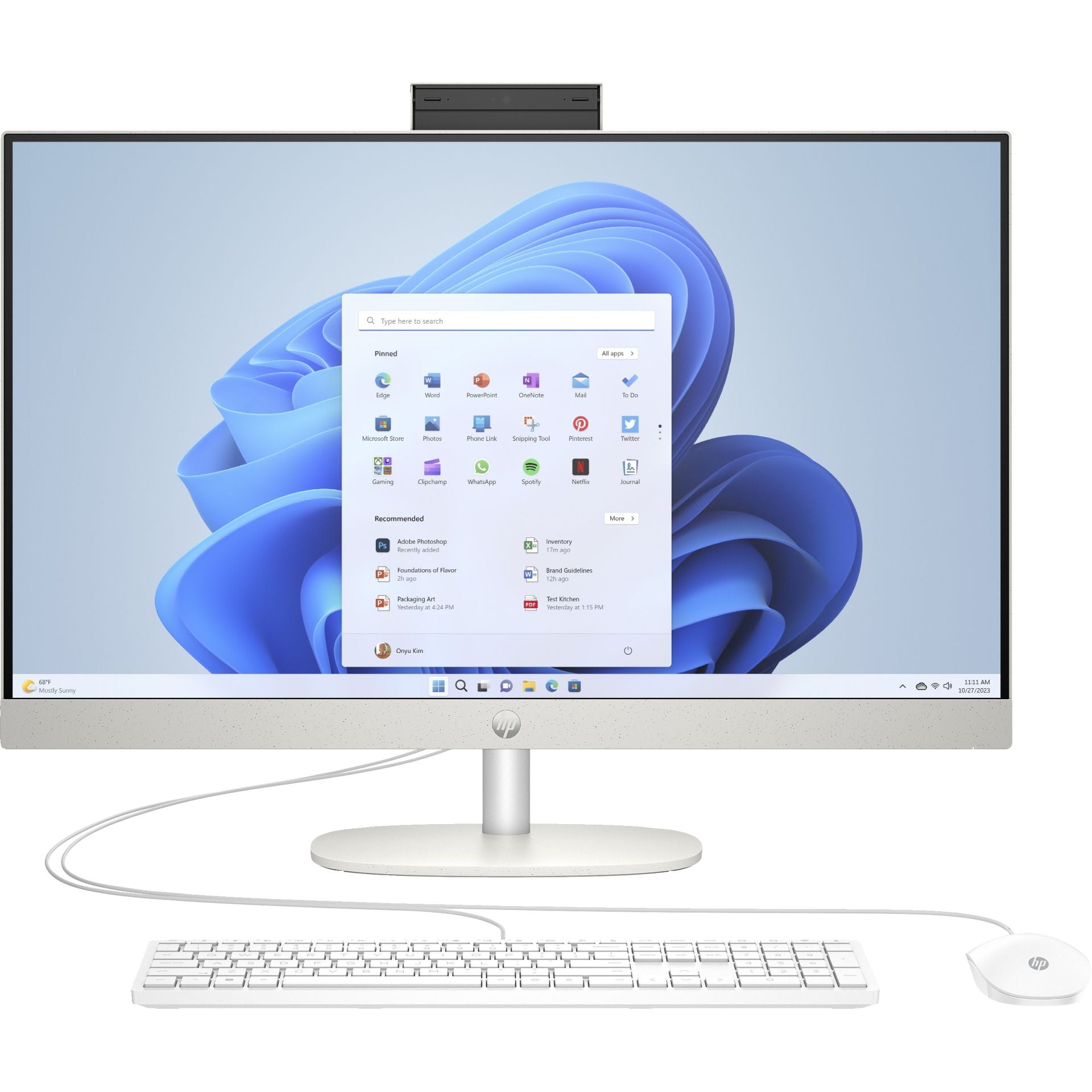 HP 27-cr0005ng All-in-One-PC 68.6 cm (27 Zoll) | AMD Ryzen 3 7320U | Windows 11 Home | 8GB DDR4 RAM | 512GB SSD
