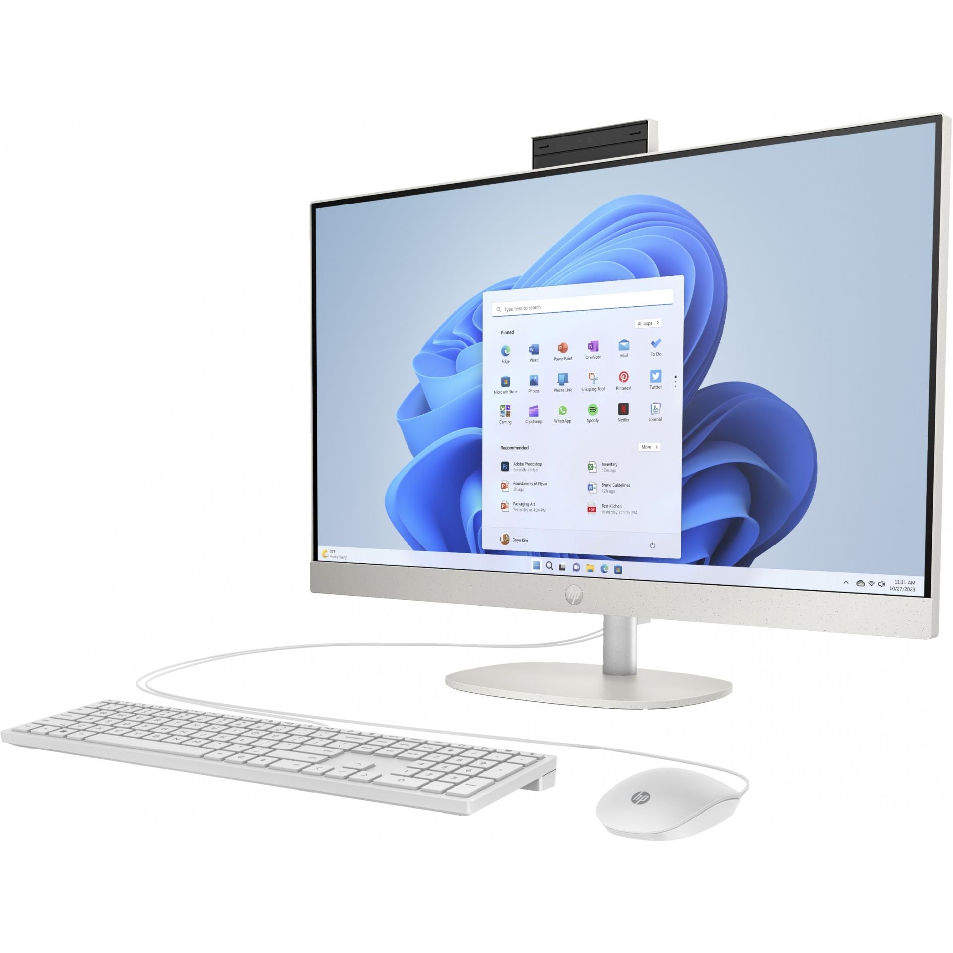HP 27-cr0005ng All-in-One-PC 68.6 cm (27 Zoll) | AMD Ryzen 3 7320U | Windows 11 Home | 8GB DDR4 RAM | 512GB SSD