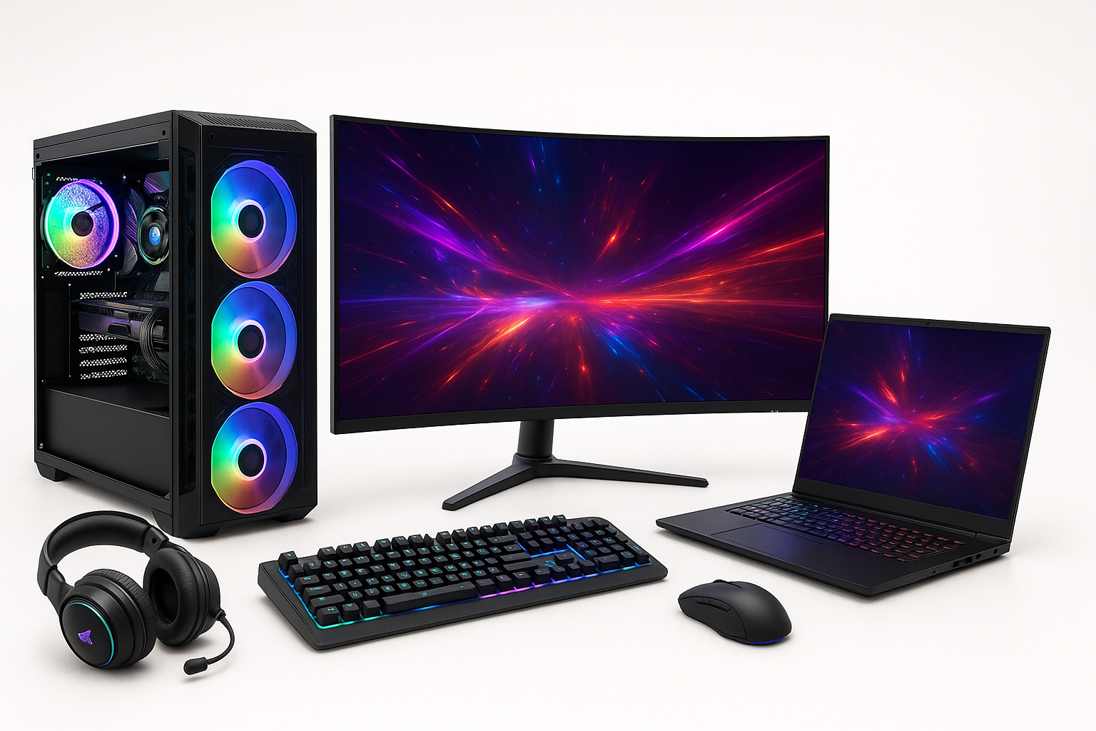 gaming-computer monitor laptop mit hellem hintergrund